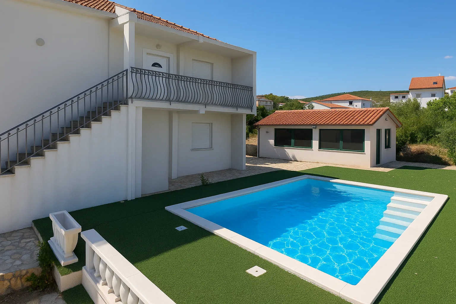 Fully Furnished House With Apartments And Pool In Rogoznica, Croatia