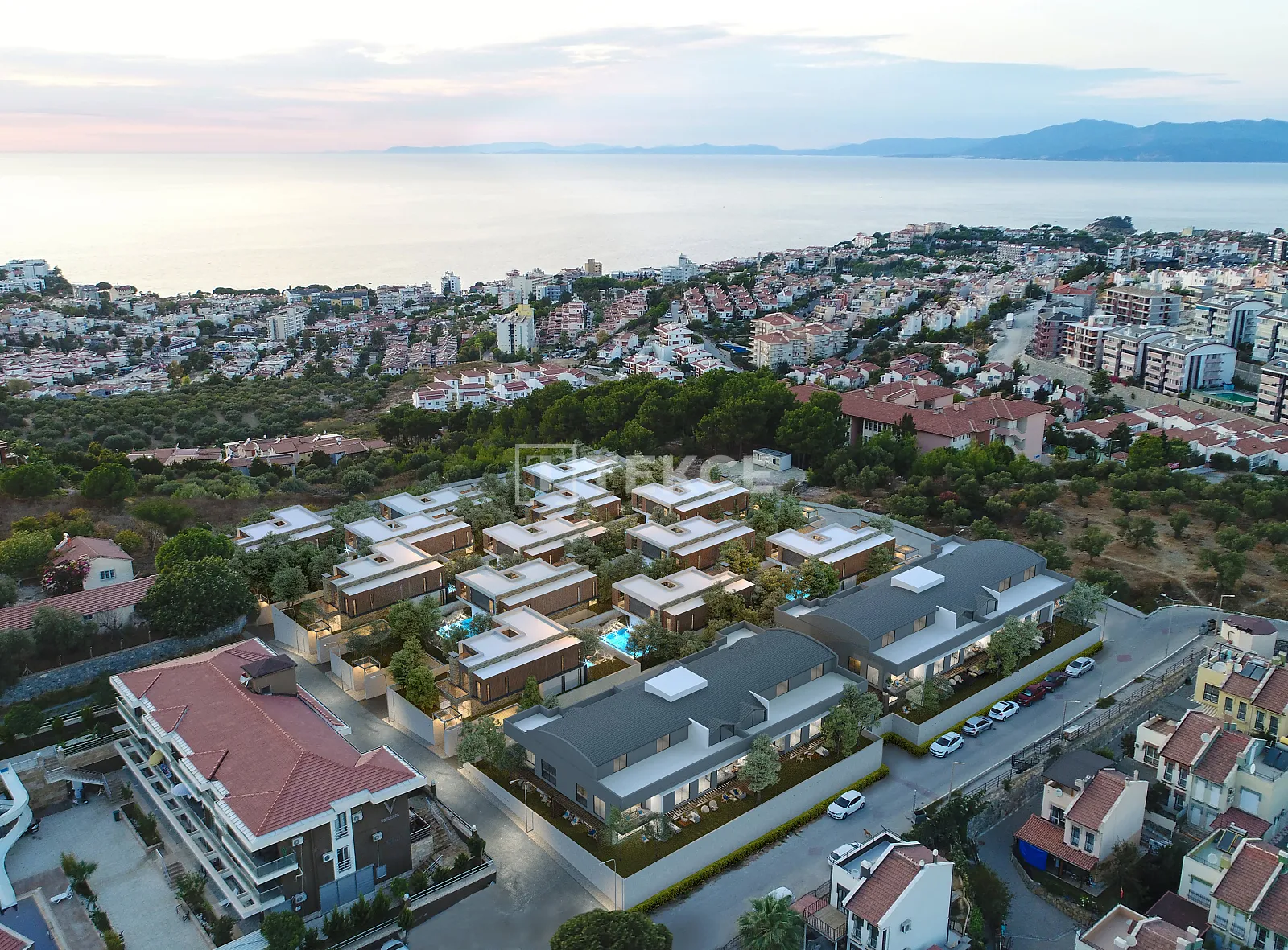 Villas Near the Beach with Open Sea View in Kuşadası