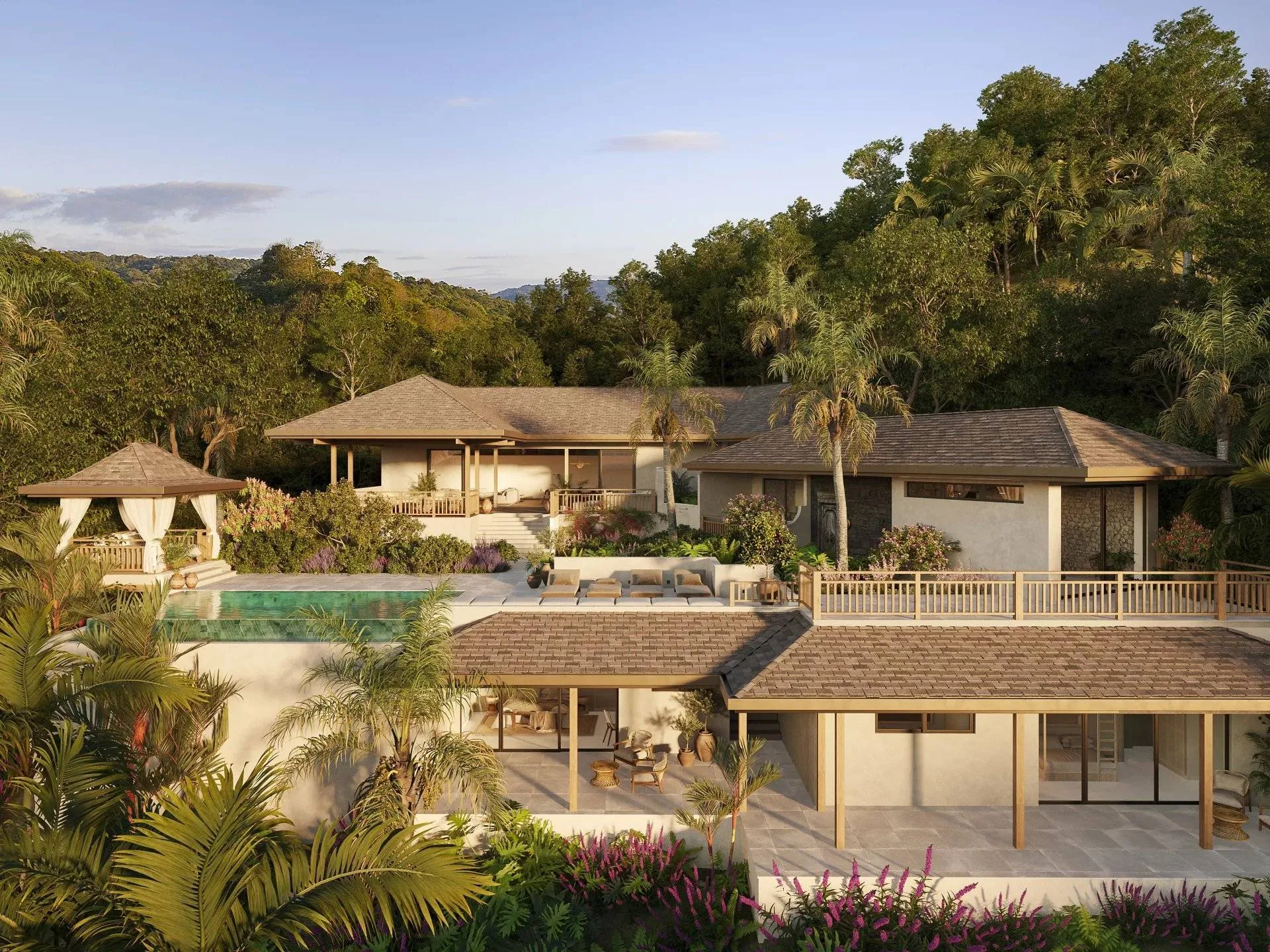 6 bedroom house located in El Tesoro, Tamarindo, with views of the sea, mountains and valley