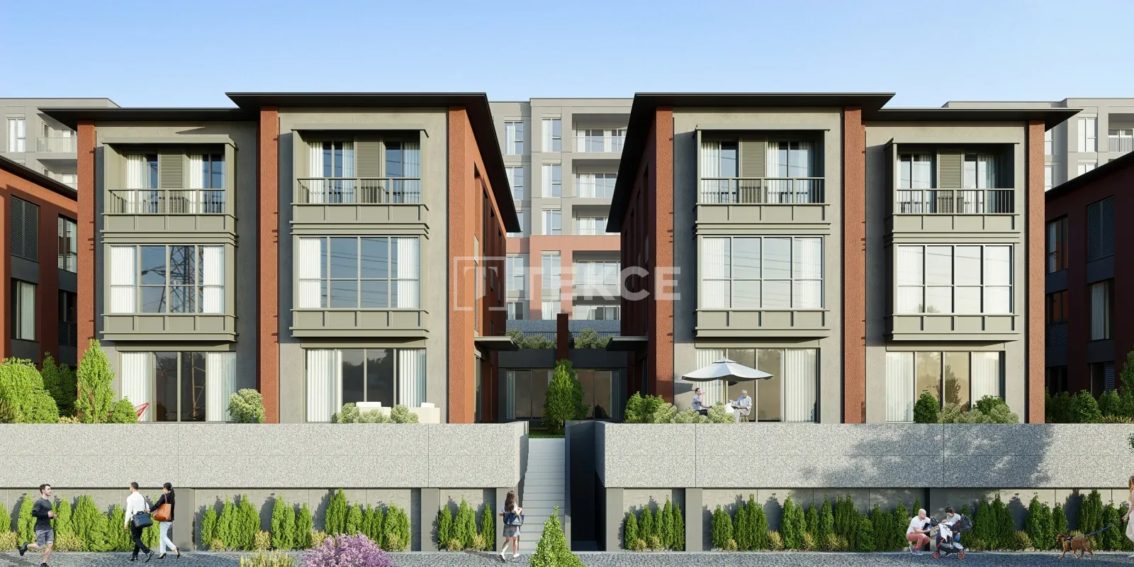 Villen in einem Komplex mit Garten und Balkonen in Basaksehir