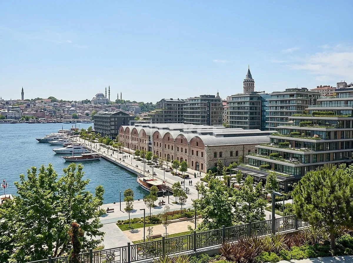 Meerfront-Immobilien in einem Mischprojekt in Istanbul Beyoğlu
