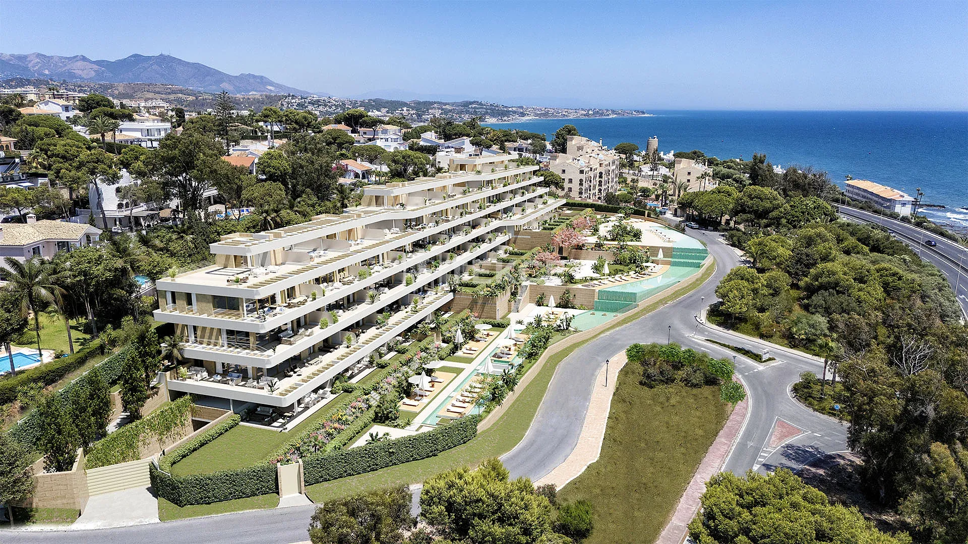 Appartements avec Vue sur Mer et Piscine Intérieure Près de la Plage à Mijas