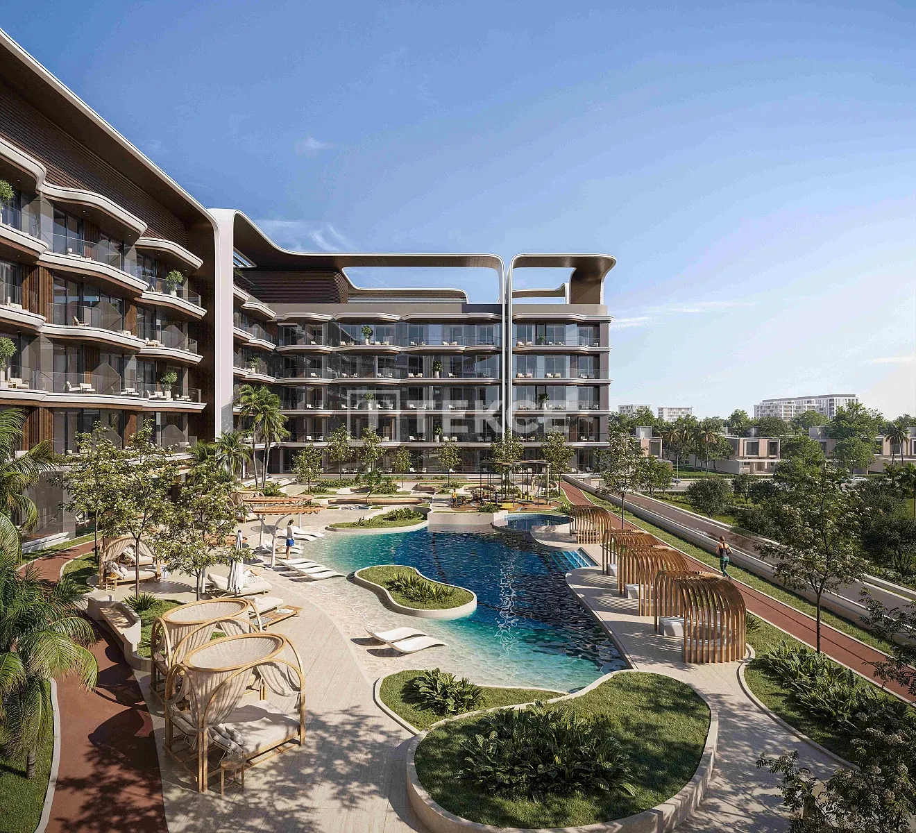 Tam Donanımlı Tatil Köyü Tarzı Daireler Dubai Endüstriyel Şehir'de