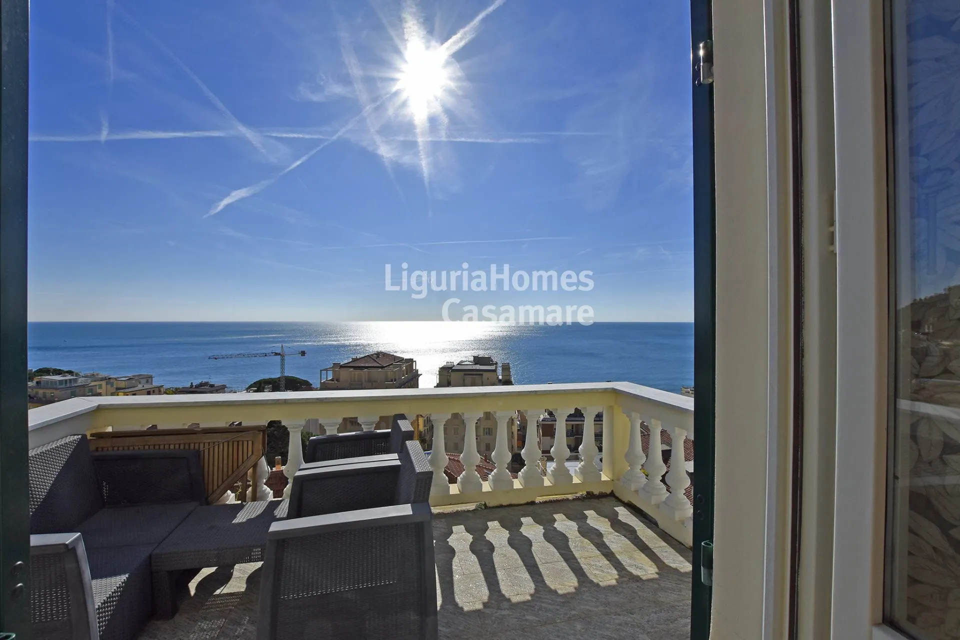 Sea view penthouse for sale in Alassio, on the Italian Riviera.