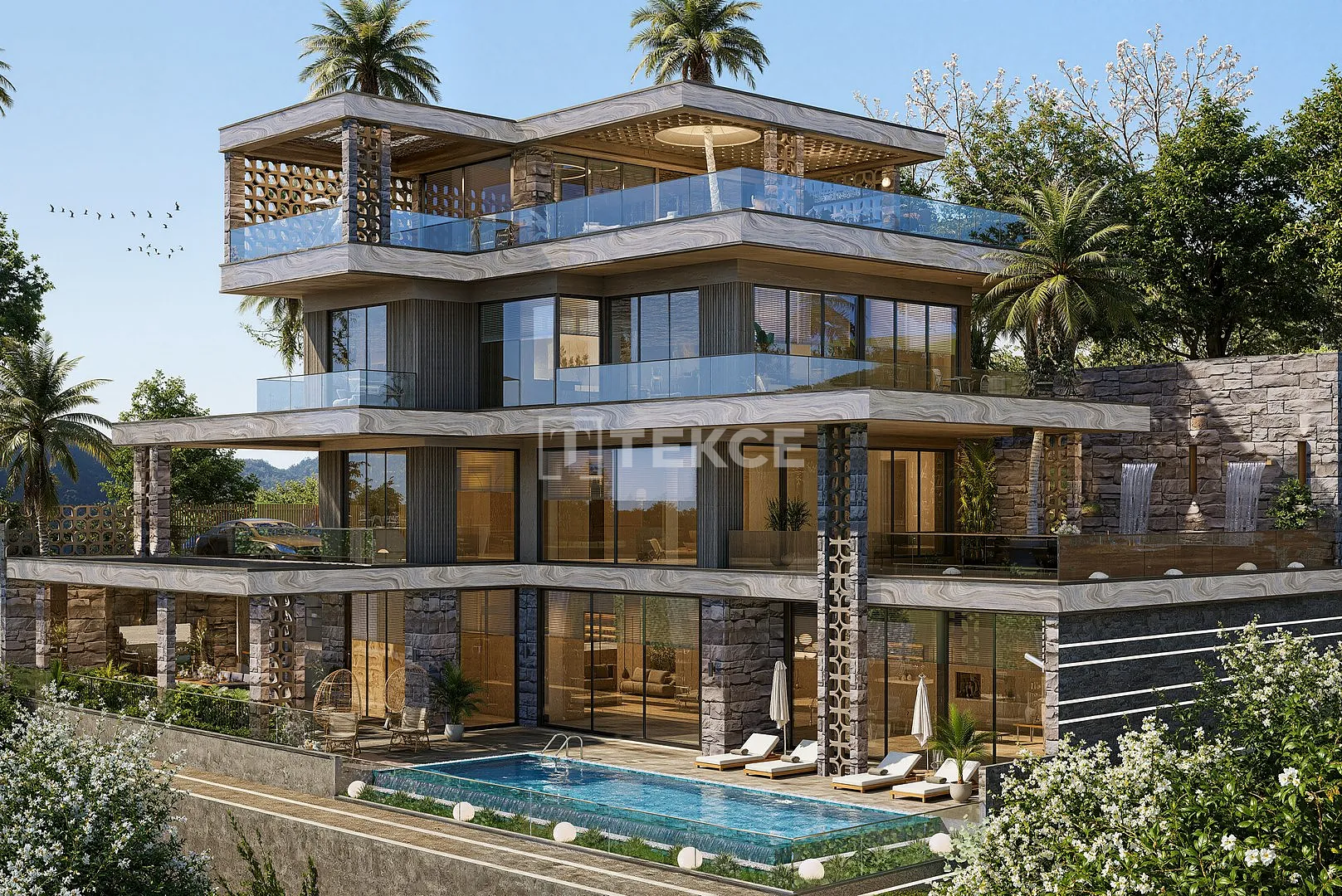 Villa mit Meerblick und Smart-Home-Technologie in Alanya