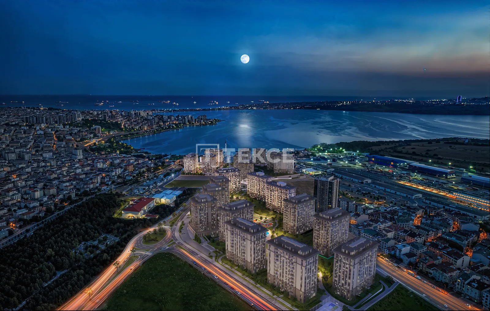 Apartamentos com vista ao lago em um complexo em Küçükçekmece, Istambul