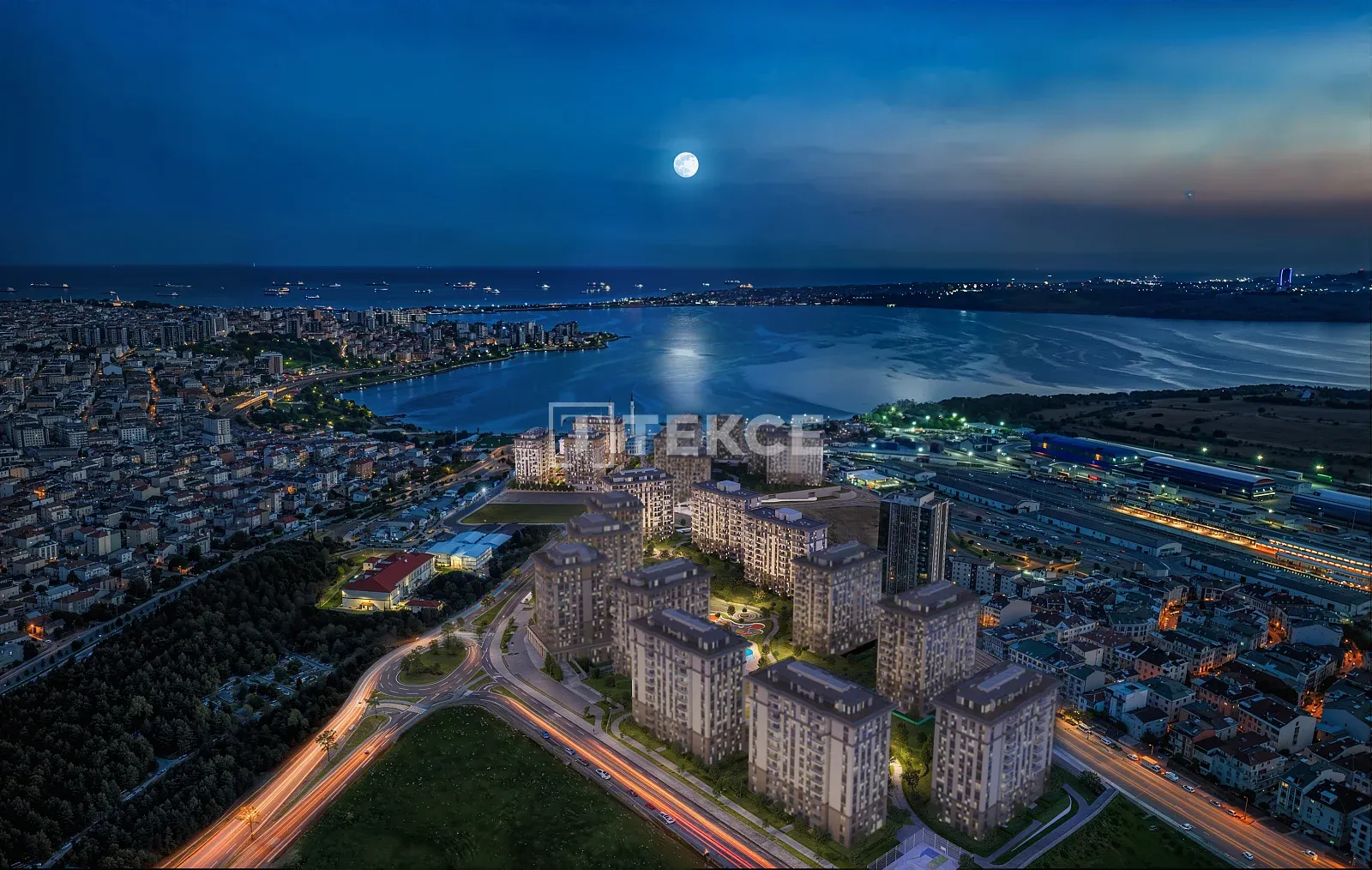 Apartamentos com vista para o lago num complexo em Küçükçekmece, Istambul