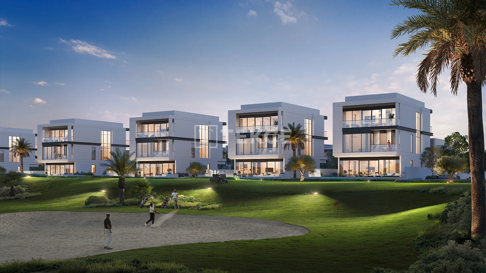 Villas de luxe avec terrains de golf à Dubaï, dans le quartier de Jumeirah Golf Estates