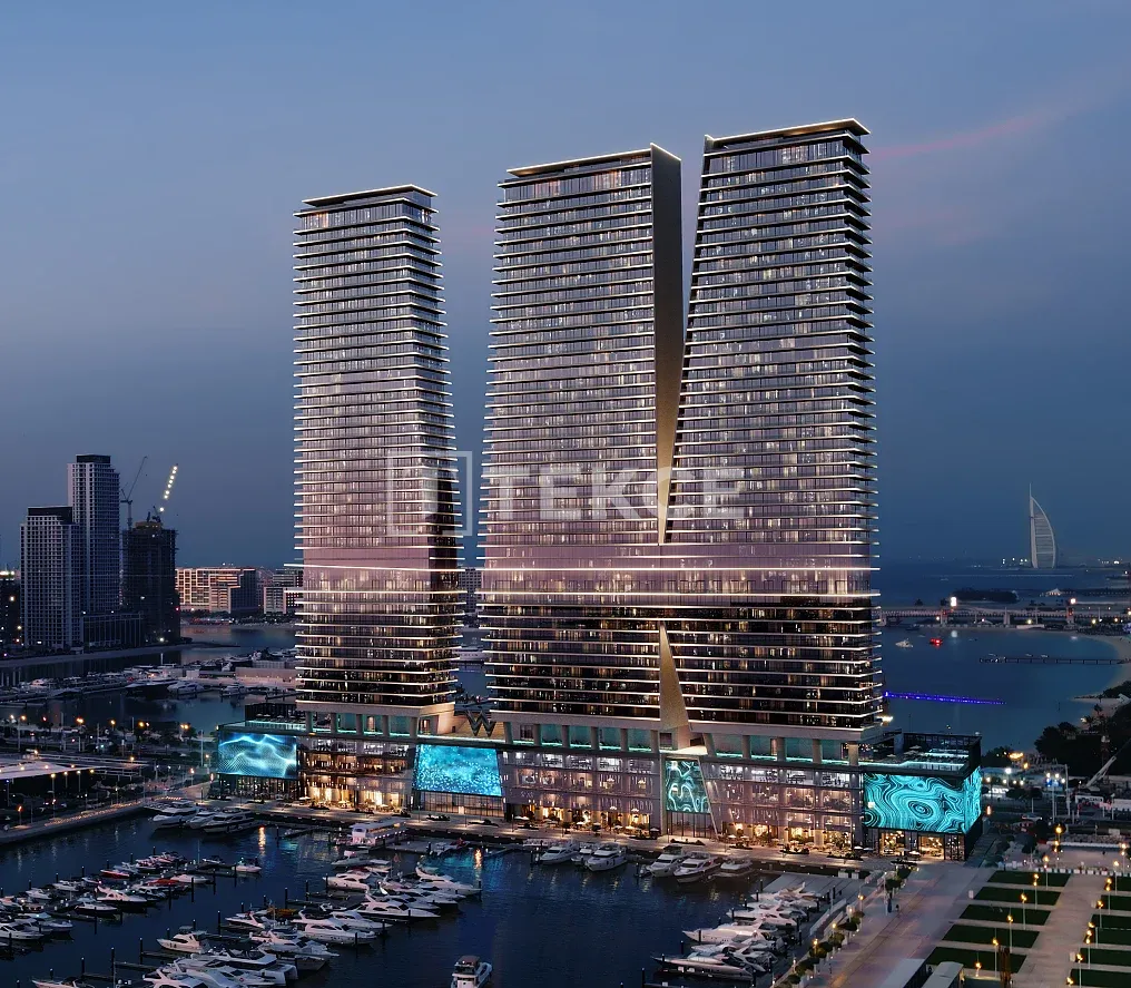 Dubai Harbour'da Deniz Manzaralı Waterfront Daireler