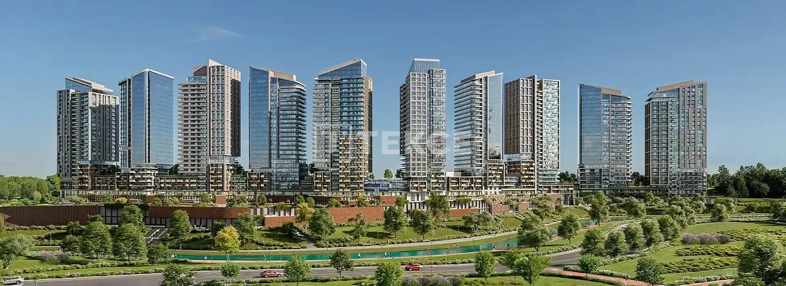 Waldblick-Apartments mit Balkonen in İstanbul Sarıyer