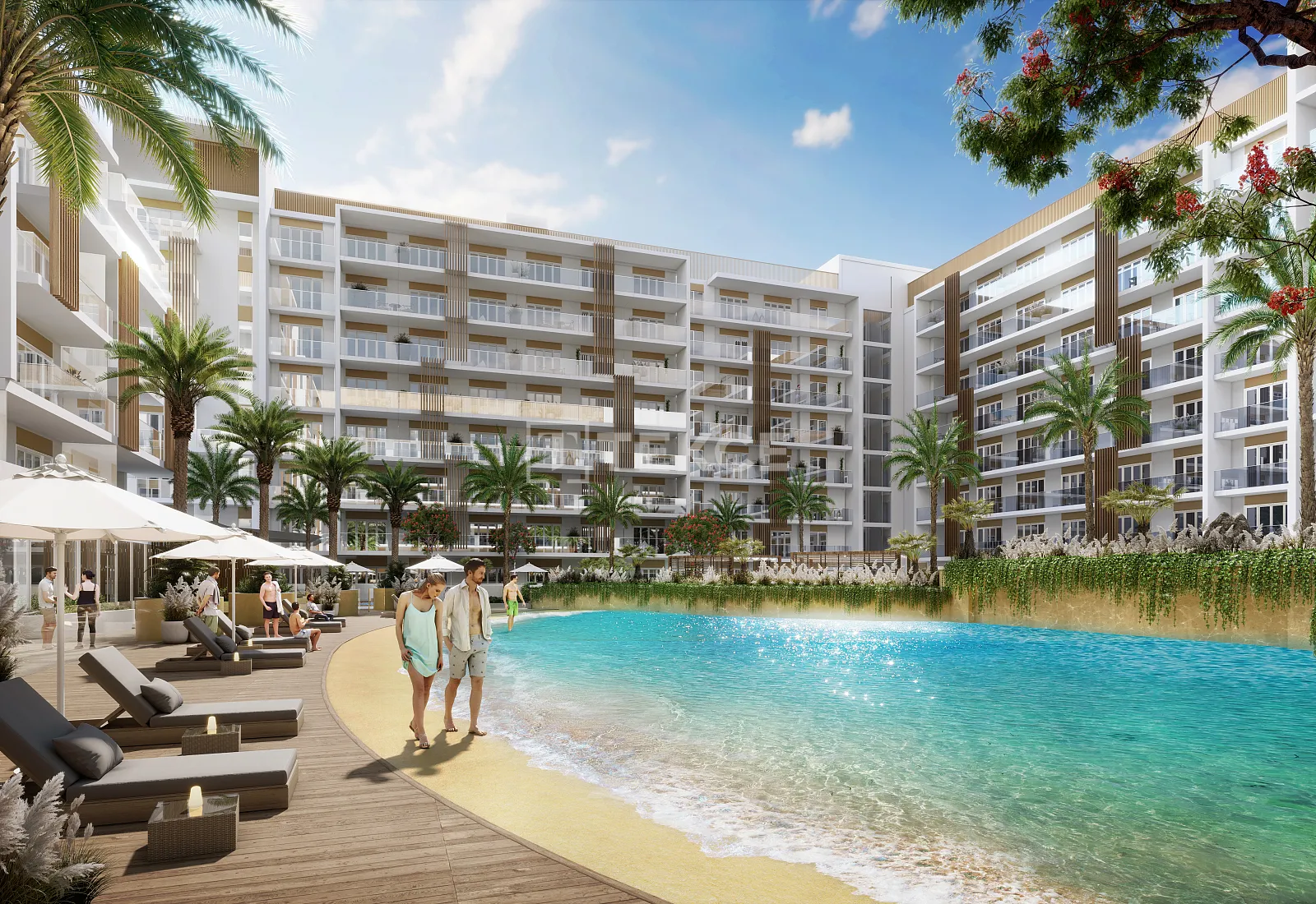 Apartamentos em um Projeto com Piscina de Lagoa em Dubai Studio City