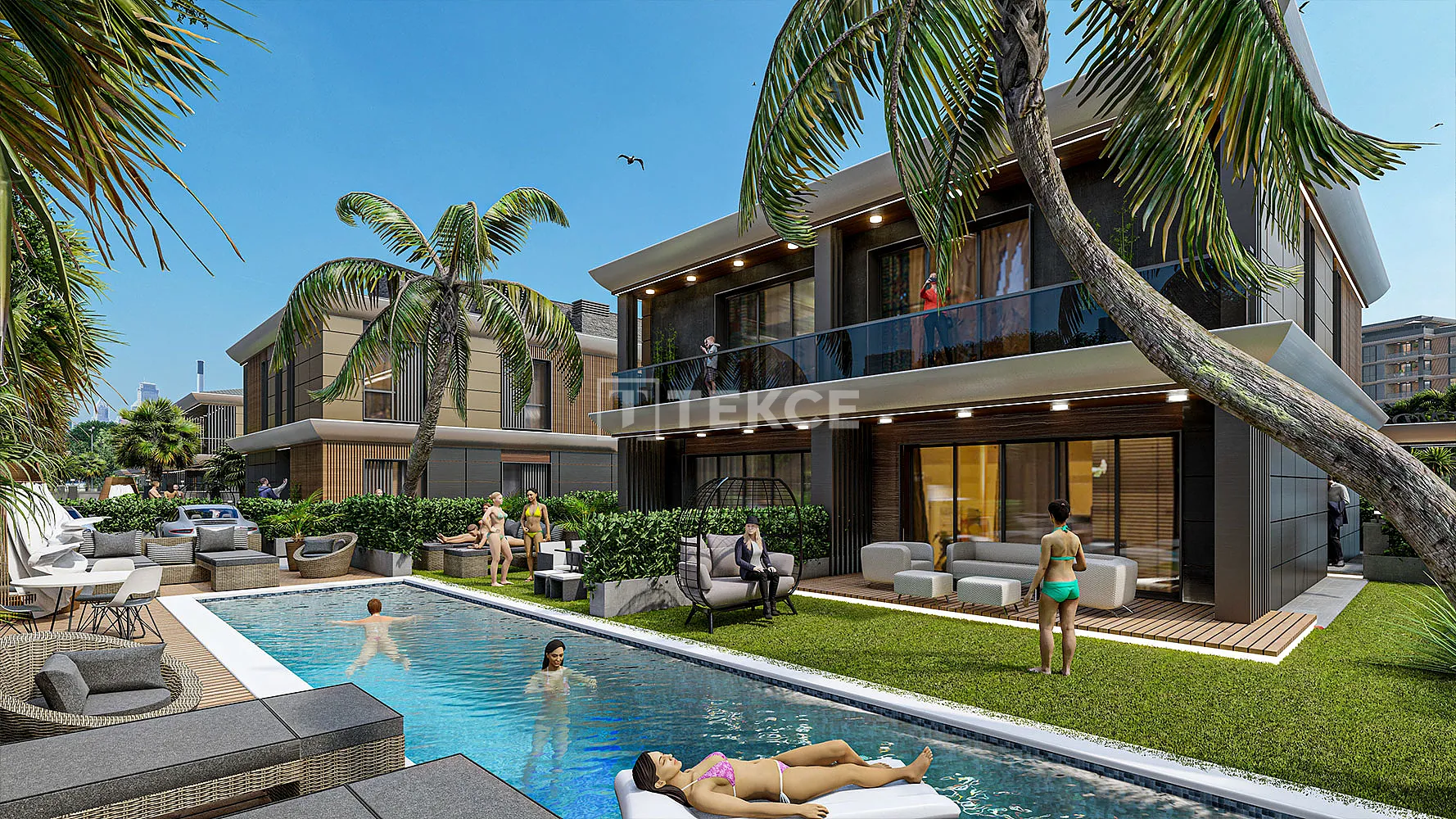 Vilas de 4 Quartos com Piscina em Antalya Muratpaşa