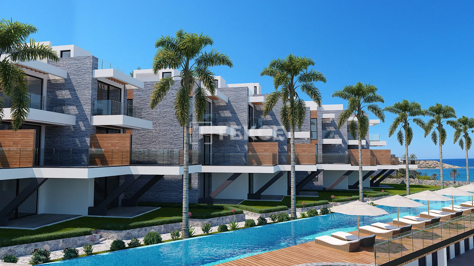 Ville a schiera con vista mare in vendita a Girne Bahçeli