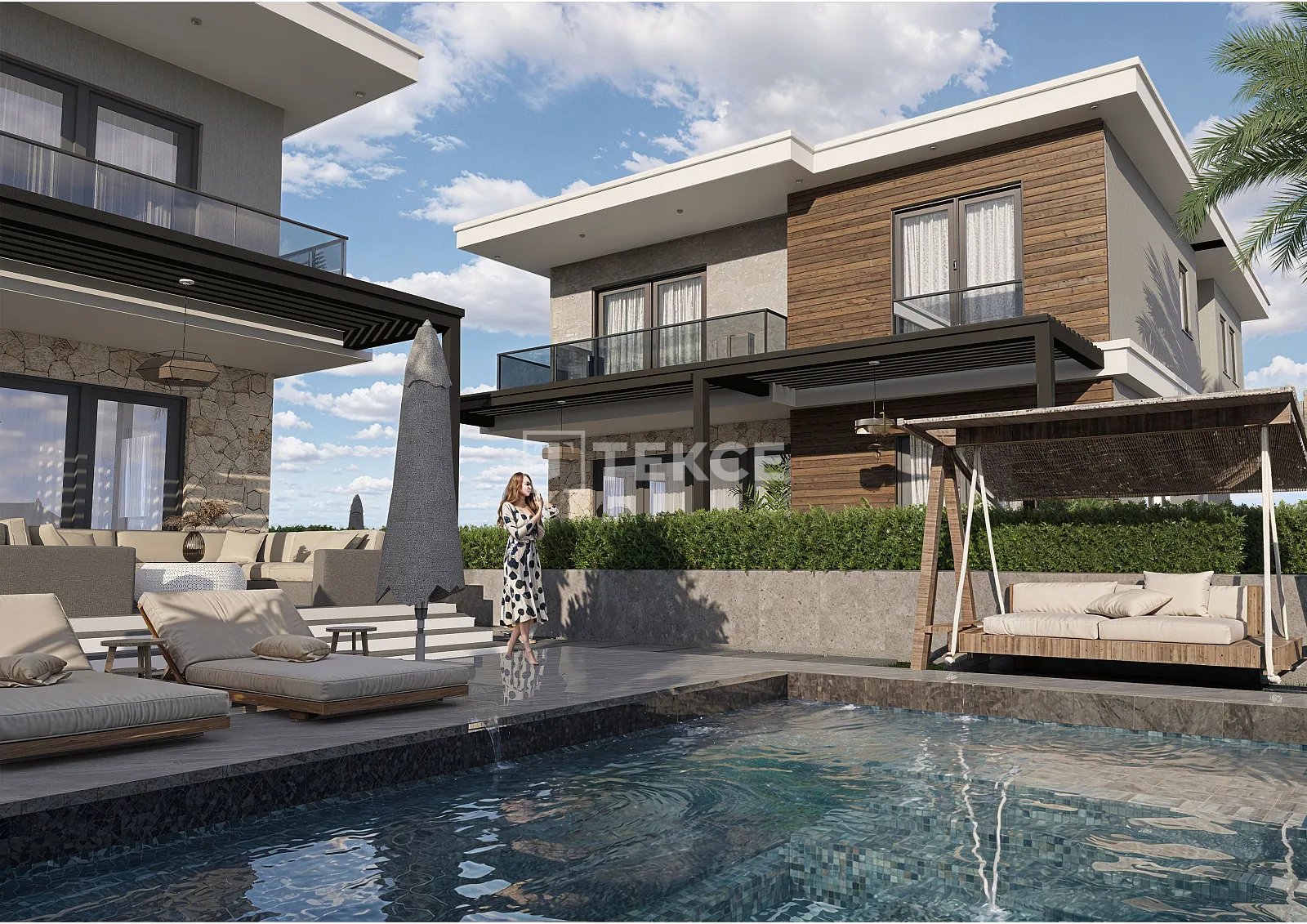Luxusvillas mit Pool in einer Anlage in Muğla Fethiye