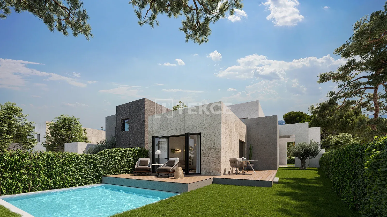 Elegante Villen in einer Anlage mit Pool in der Nähe von Annehmlichkeiten in Madrid