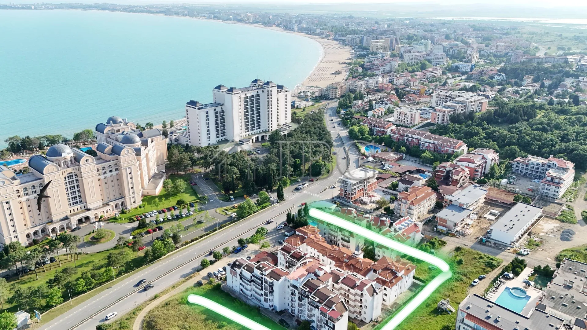 Apartamento de un dormitorio con vista parcial al mar en Vista Del Mar 2, Saint Vlas