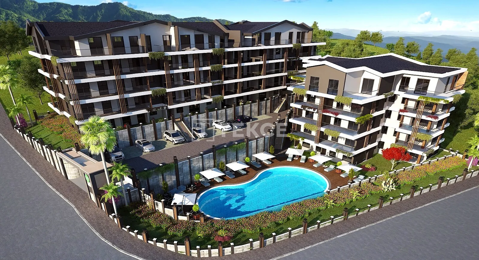 Appartements avec Piscine et Parking Souterrain à Güzelyalı