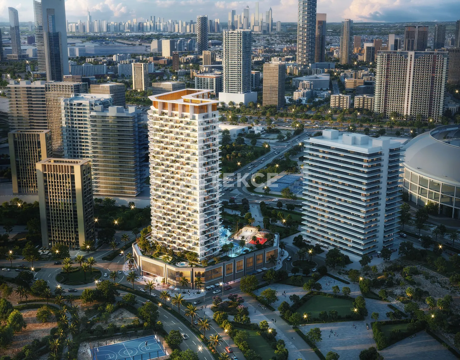 Dubai Sports City'de Şehir Manzaralı Modern Daireler