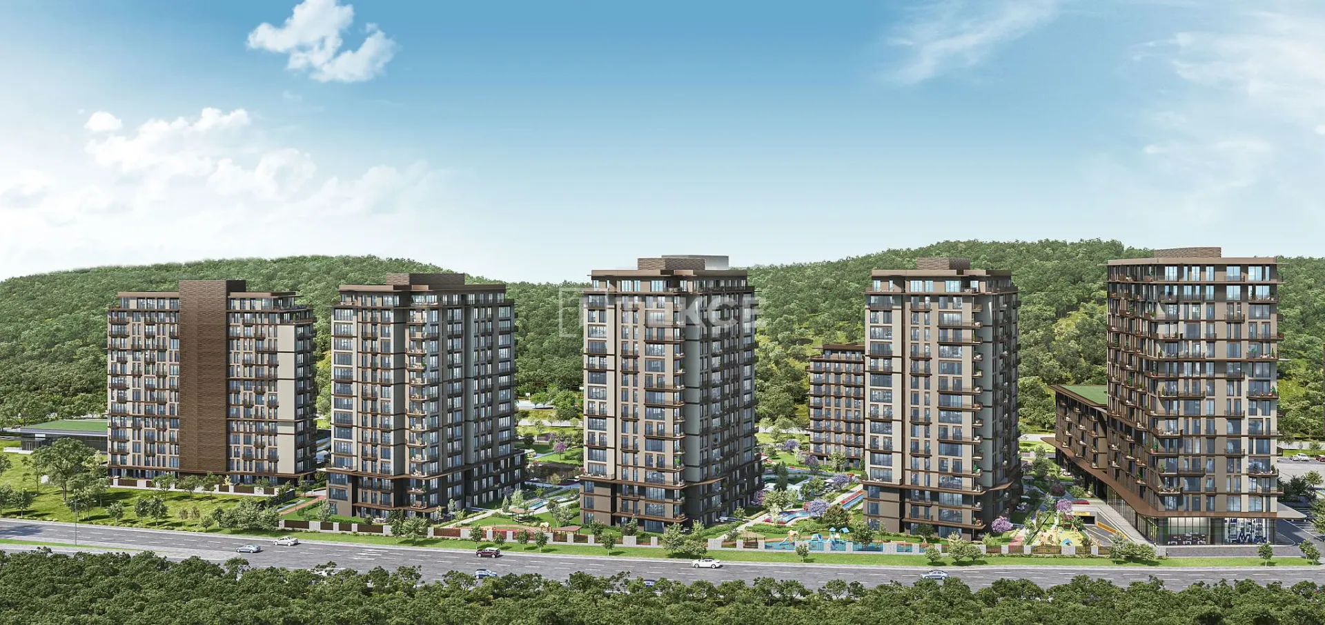 Forest View Flats in a Horizontal Complex in İstanbul