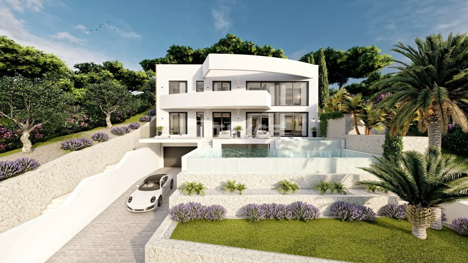 Plaja ve Altea Şehir Merkezine Yakın Modern Tasarım Villa