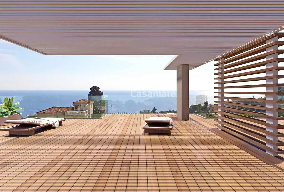 San Remo, inşaat aşamasında yüzme havuzlu ve panoramik deniz manzaralı Villa.