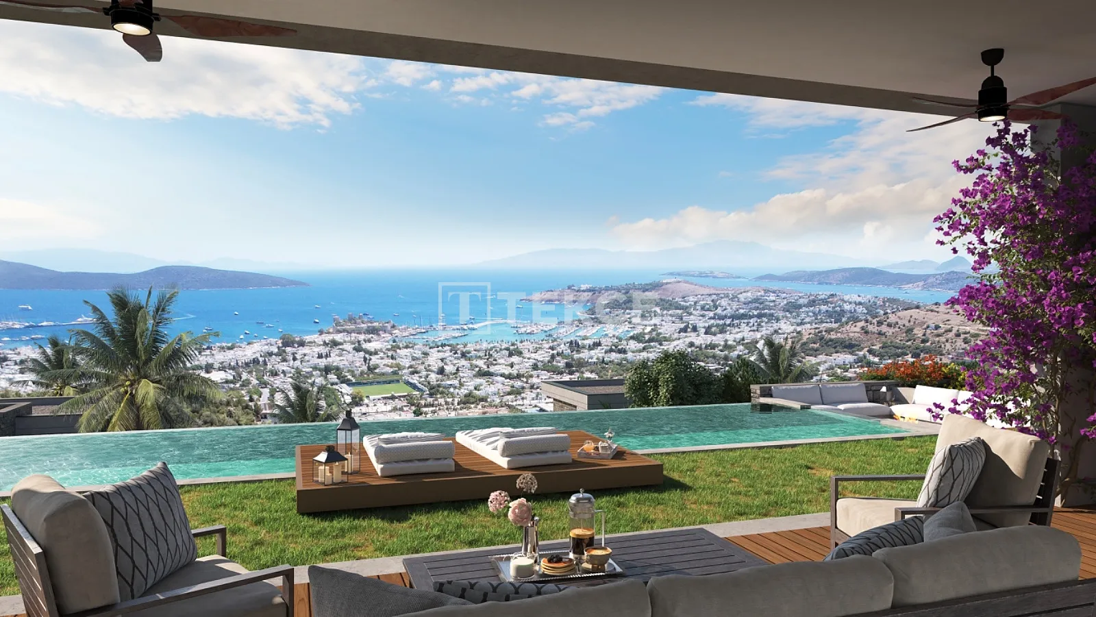 Villen mit Burgblick und privatem Pool in Bodrum