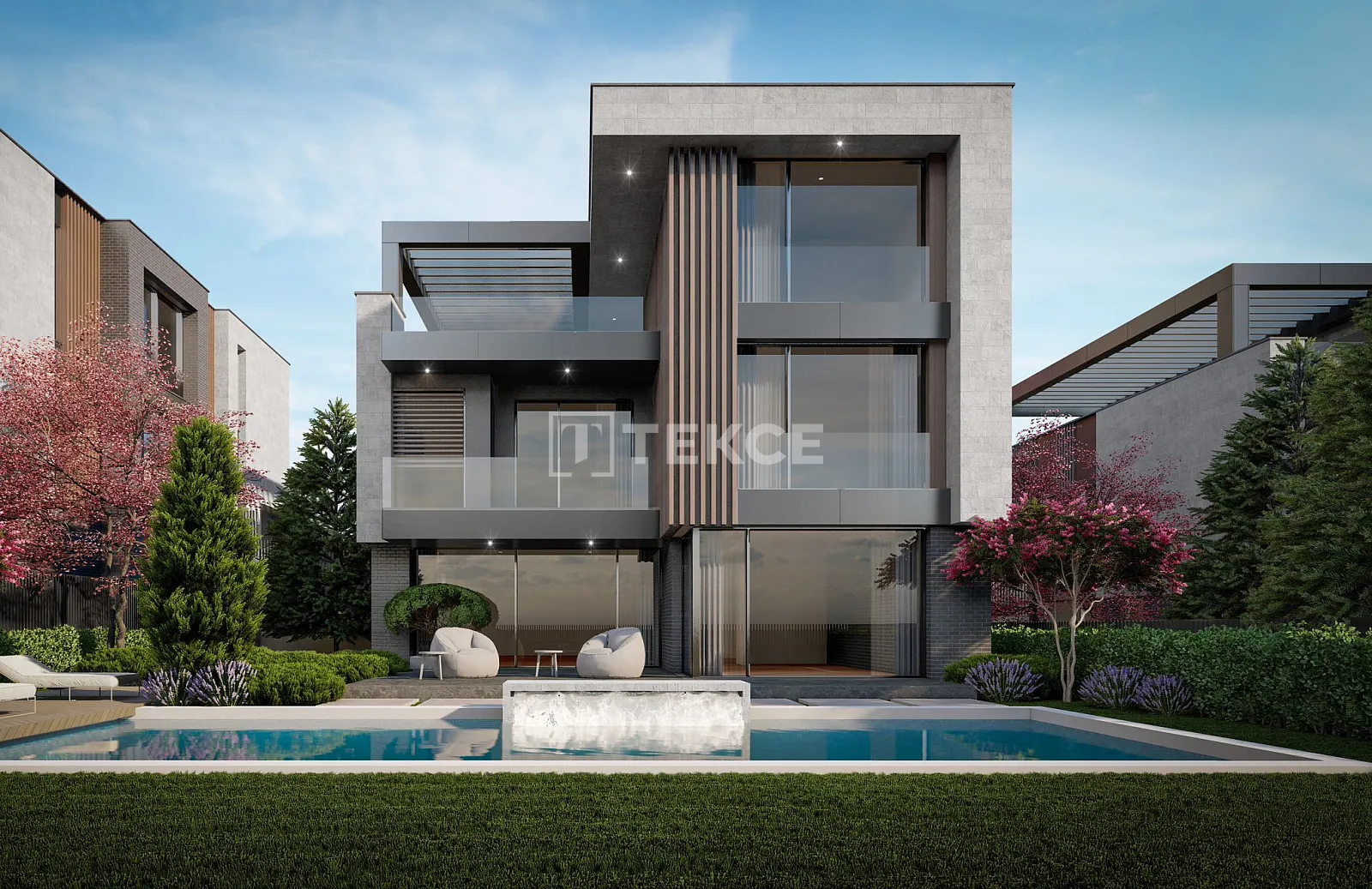 Villen in einem Komplex mit großzügigem privaten Garten in Ankara, İncek