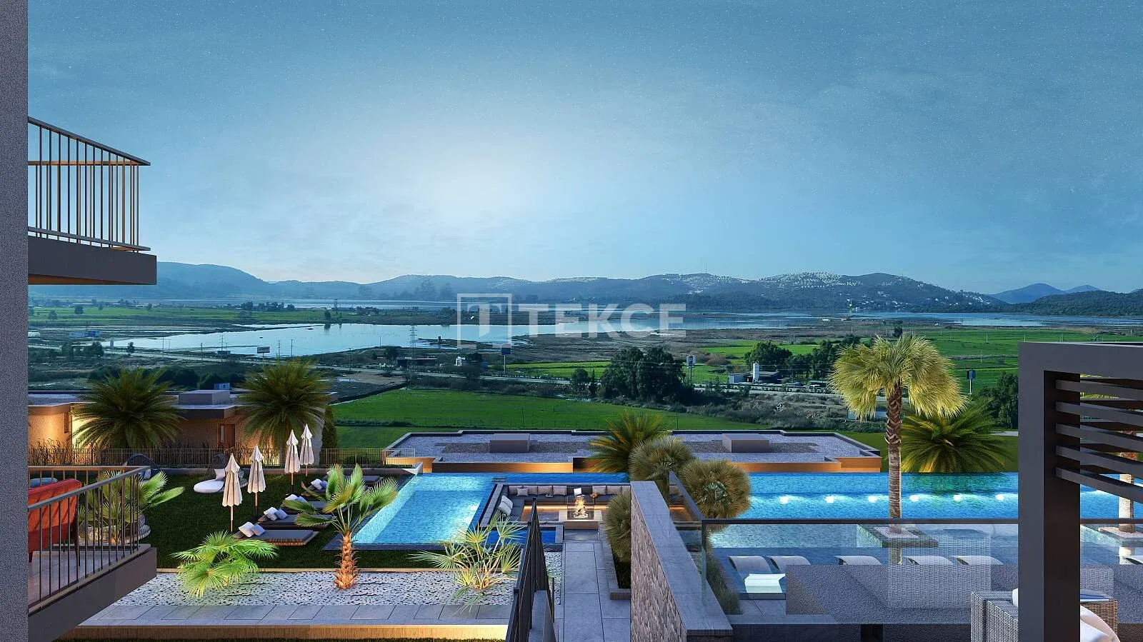 Apartamentos con Vista al Mar en un Complejo en Dörttepe Bodrum
