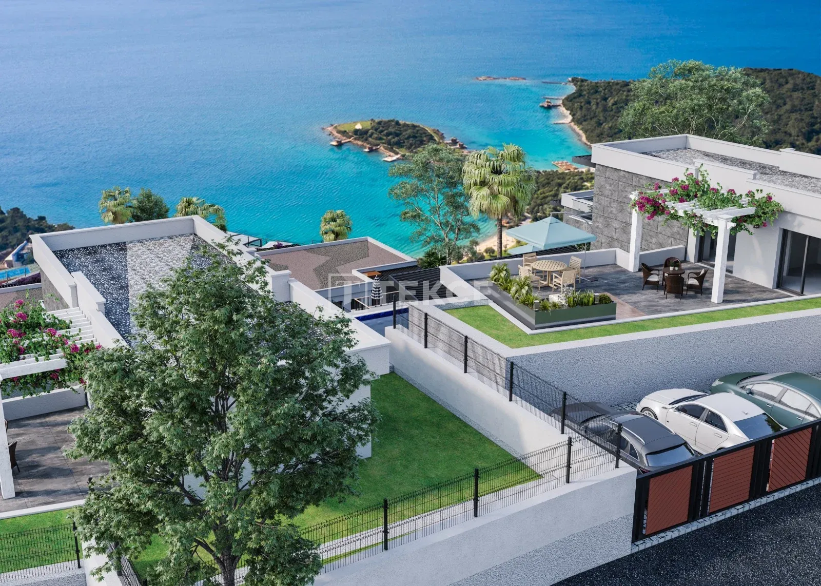 Ville con Vista sul Mare e Annessi in Bodrum Muğla