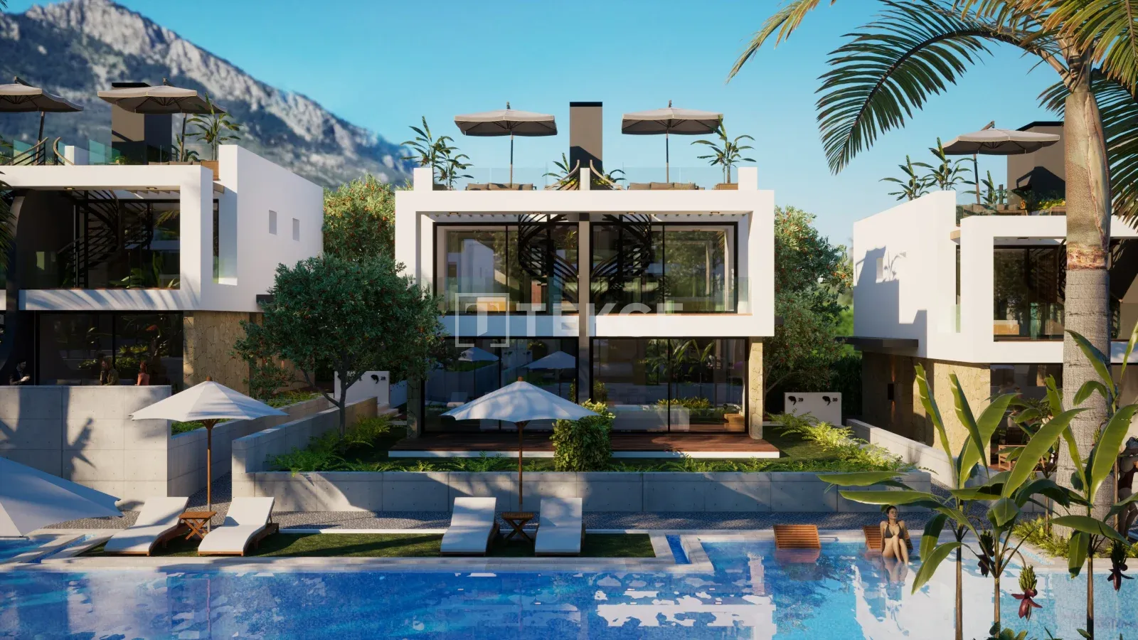 Villas avec vue sur la mer dans un emplacement central à Lapta