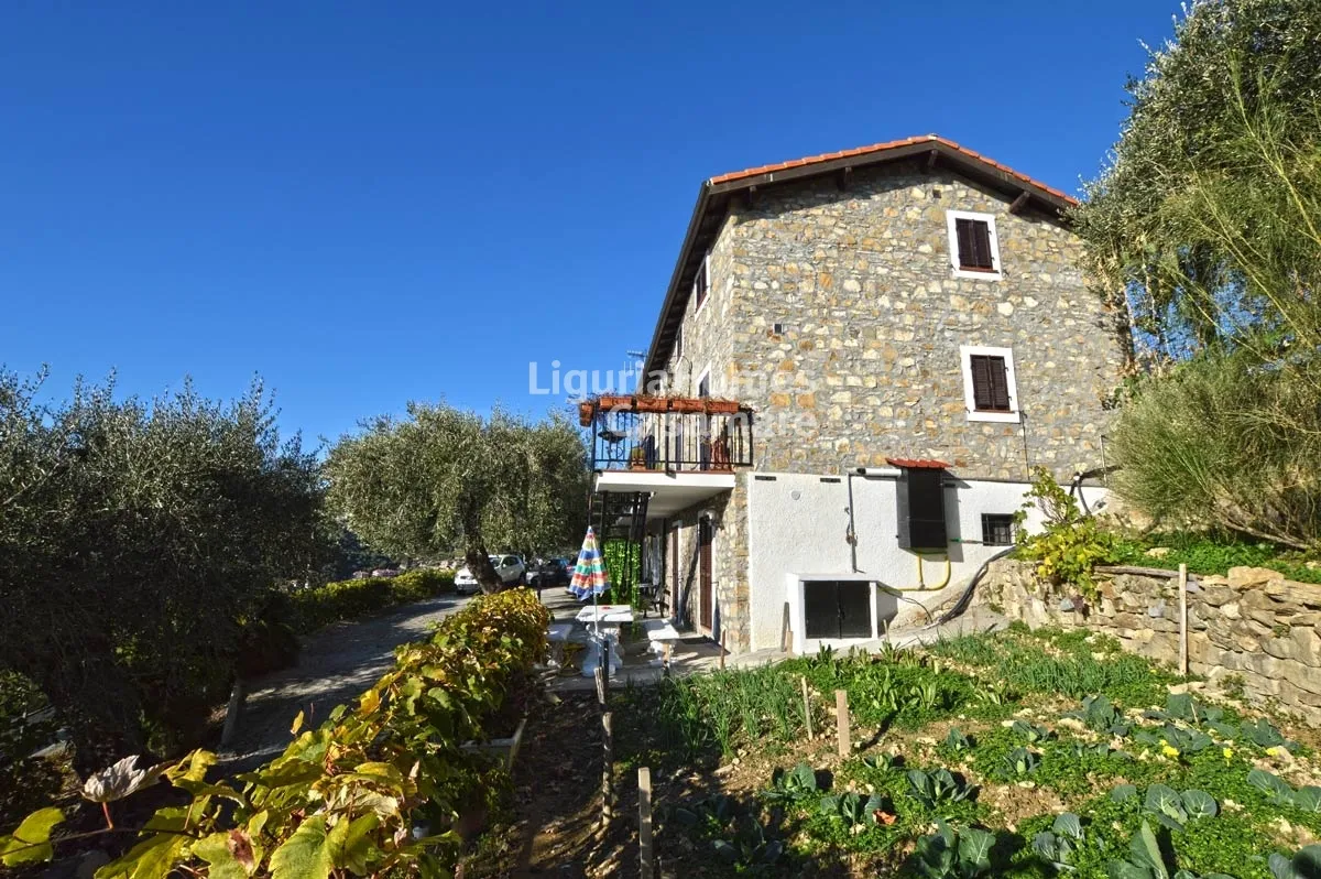 Exceptional multi-family stone villa with sea view for sale in Bordighera.