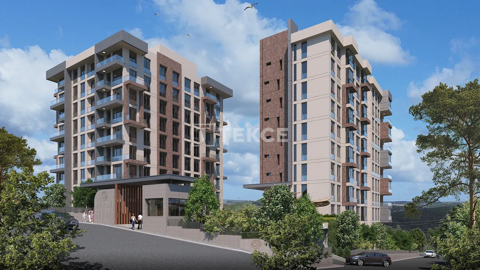 Geräumige Apartments in Kağıthane in Komplex mit Waldblick