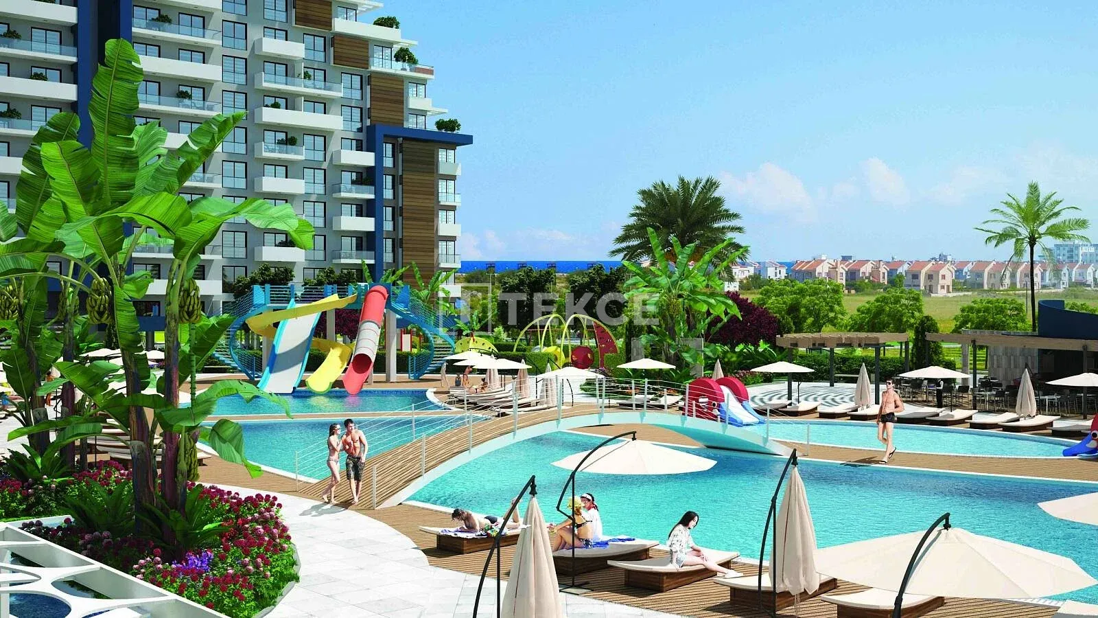 Appartements Iskele Long Beach dans un Complexe avec Piscine