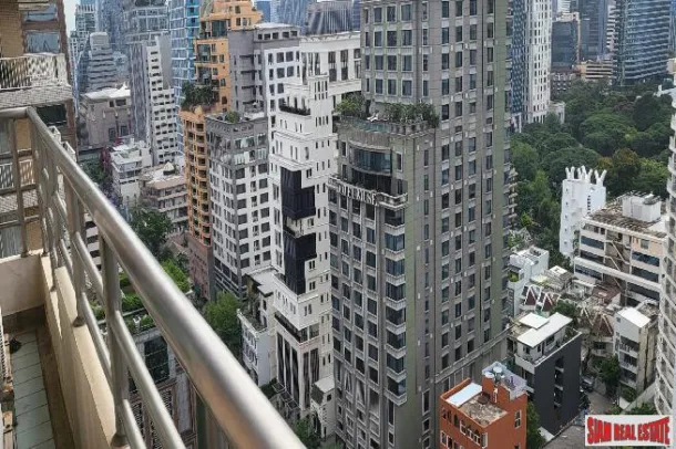 Grand Langsuan - Apartamento en esquina de 3 dormitorios y 2 baños con excelente luz natural y impresionantes vistas a la ciudad en alquiler, cerca de múltiples líneas BTS - Bangkok