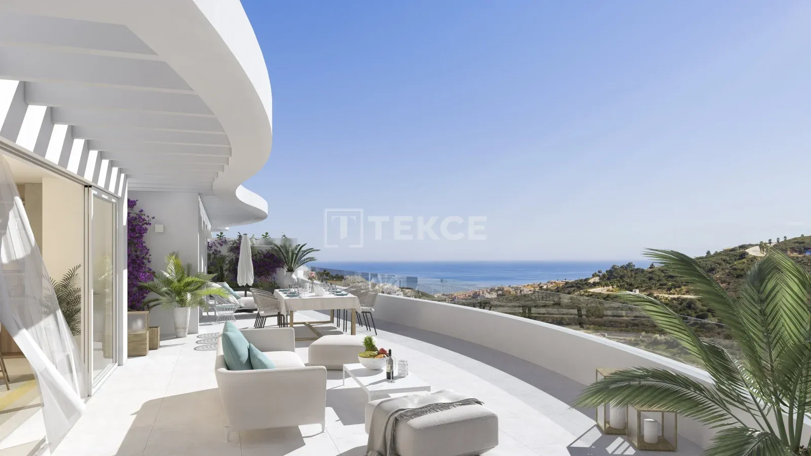 Cadiz San Roque'de Prime Bölgede Deniz Manzaralı Daireler