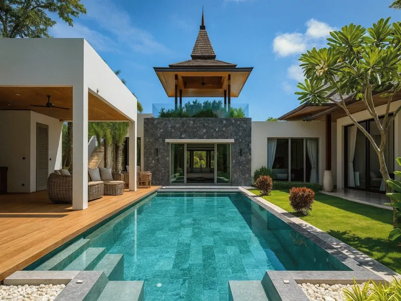 Villa tropicale di lusso con 4 camere da letto, 4 bagni e piscina a Thalang
