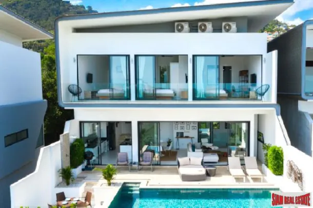 Moradia de Luxo com Piscina e Vista Mar de 3 Quartos em Bophut