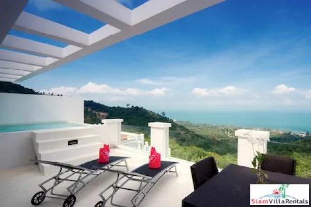 Vistas fantásticas do oceano a partir desta suíte com piscina e dois quartos em Bang Po, Koh Samui