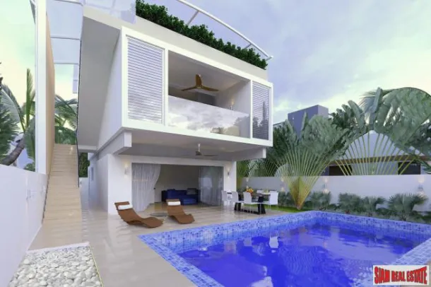 Neues Haus mit vier Schlafzimmern, direkt am Strand in Ban Tai, Koh Samui,