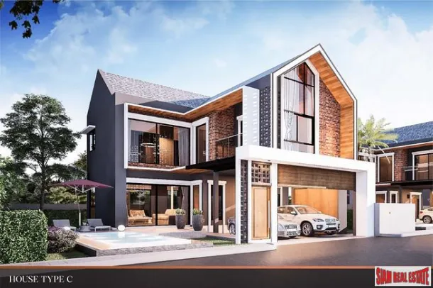 Nouveau développement de maison de deux étages et quatre chambres à Huai Yai, Pattaya