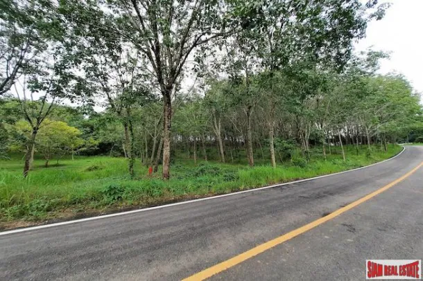 Über 10 Rai Land zum Verkauf mit Kautschukplantage in Khao Thong, Krabi