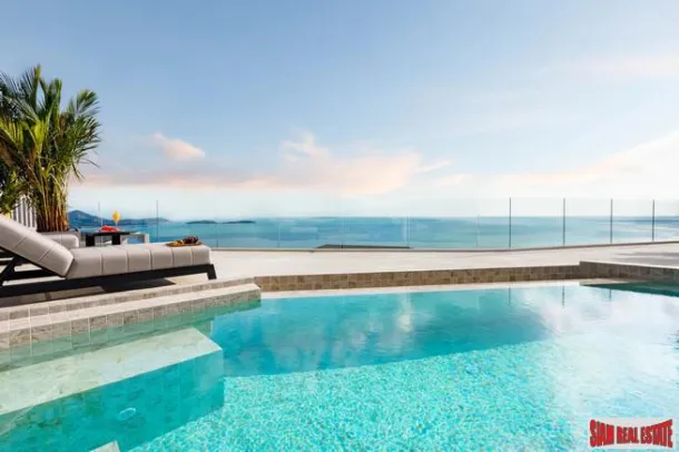 Poolvilla mit vier Schlafzimmern und Meerblick zum Verkauf in Chaweng Noi, Koh Samui