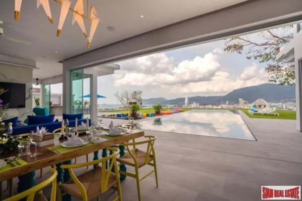 Villa di Lusso Ultima con Cinque Camere da Letto e Piscina con Vista Mare in Vendita sulle Colline di Patong