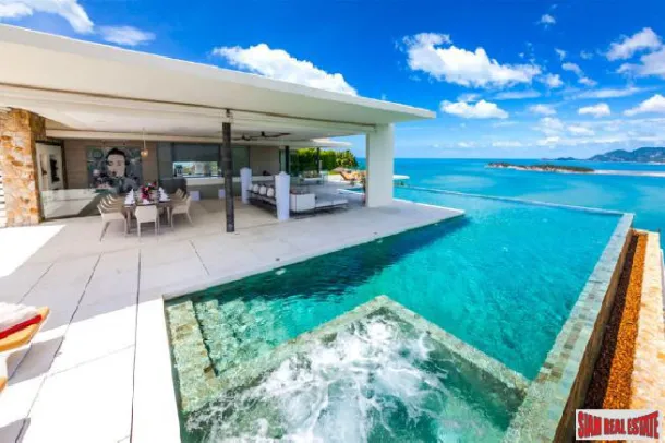 Anspruchsvolle Poolvilla mit 6 Schlafzimmern und Panoramablick auf das Meer zum Verkauf in Choeng Mon