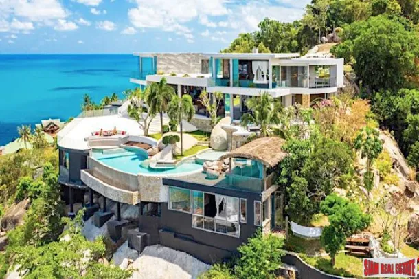 Villa de Lujo Extremo de Cinco Dormitorios con Piscina y Vistas al Mar de 360 Grados en Venta en Chaweng Noi Peak