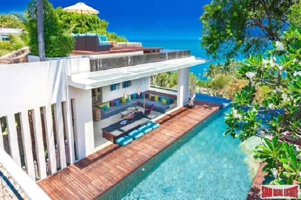 Spektakuläre Poolvilla mit fünf Schlafzimmern und Meerblick zum Verkauf in den Choeng Mon Hills