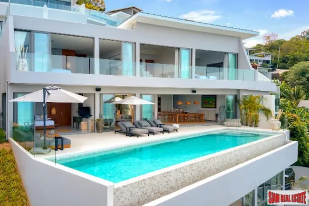 Extraordinária Villa com Piscina de Cinco Quartos e Vista Mar em Chaweng Noi
