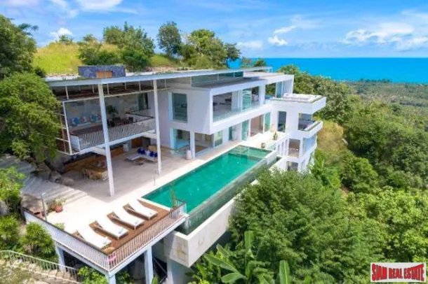 Villa de ultra-luxe de cinq chambres avec vue sur la mer à vendre à Thong Krut