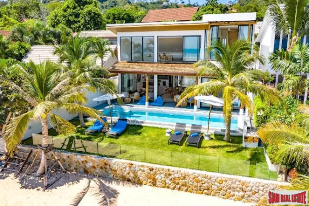 Moderna villa de cinco dormitorios frente al mar en venta en Bang Por