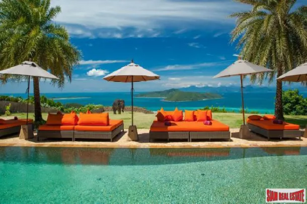 Villa de Luxe à Samui - Villa Ultra Luxe de 7 Chambres avec Vue sur Mer Style Resort, Courts de Tennis et Immenses Espaces de Réception à Taling Ngam Sud-Ouest de Samui